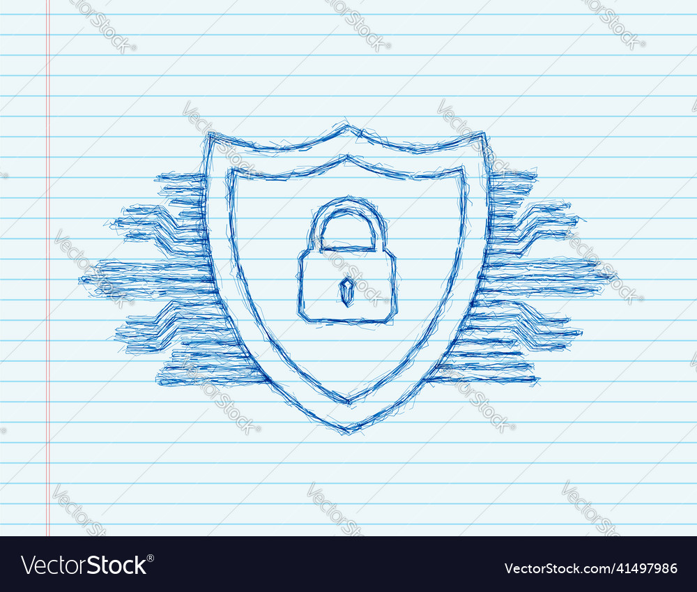 Cyber security logo with shield and check vector image Cyber security logo with shield and check