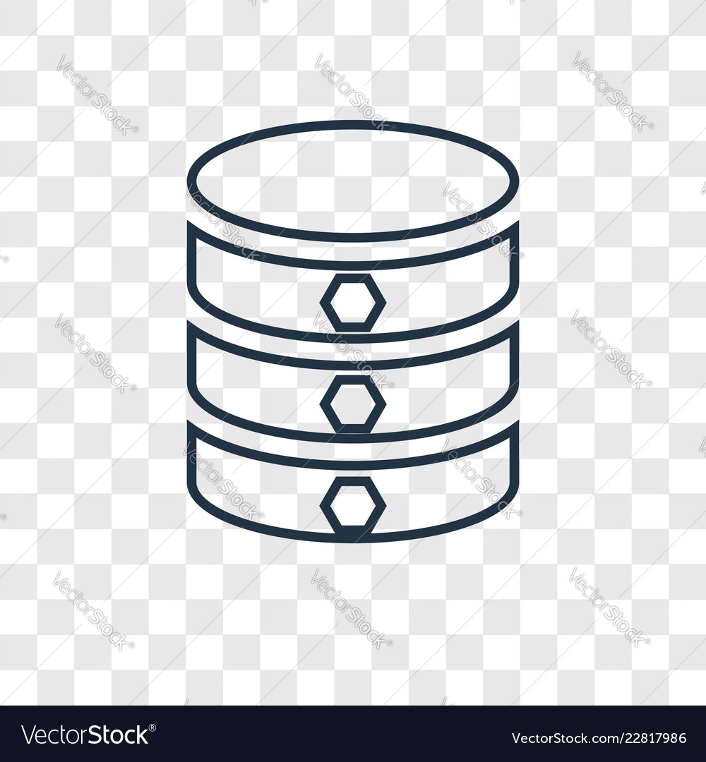 Database concept linear icon isolated