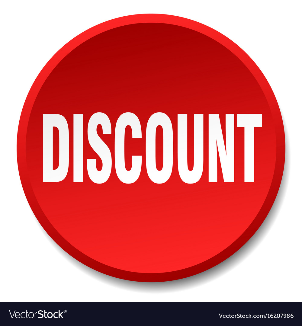 Discount red round flat isolated push button