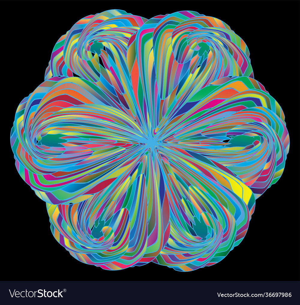 Flower abstract spiral paint design element