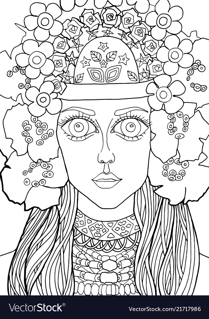 Girl with a decoration on her head 29 Royalty Free Vector