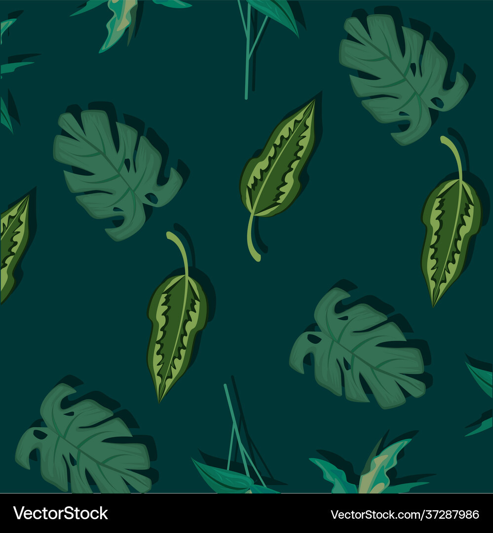 Green leafs pattern Royalty Free Vector Image - VectorStock