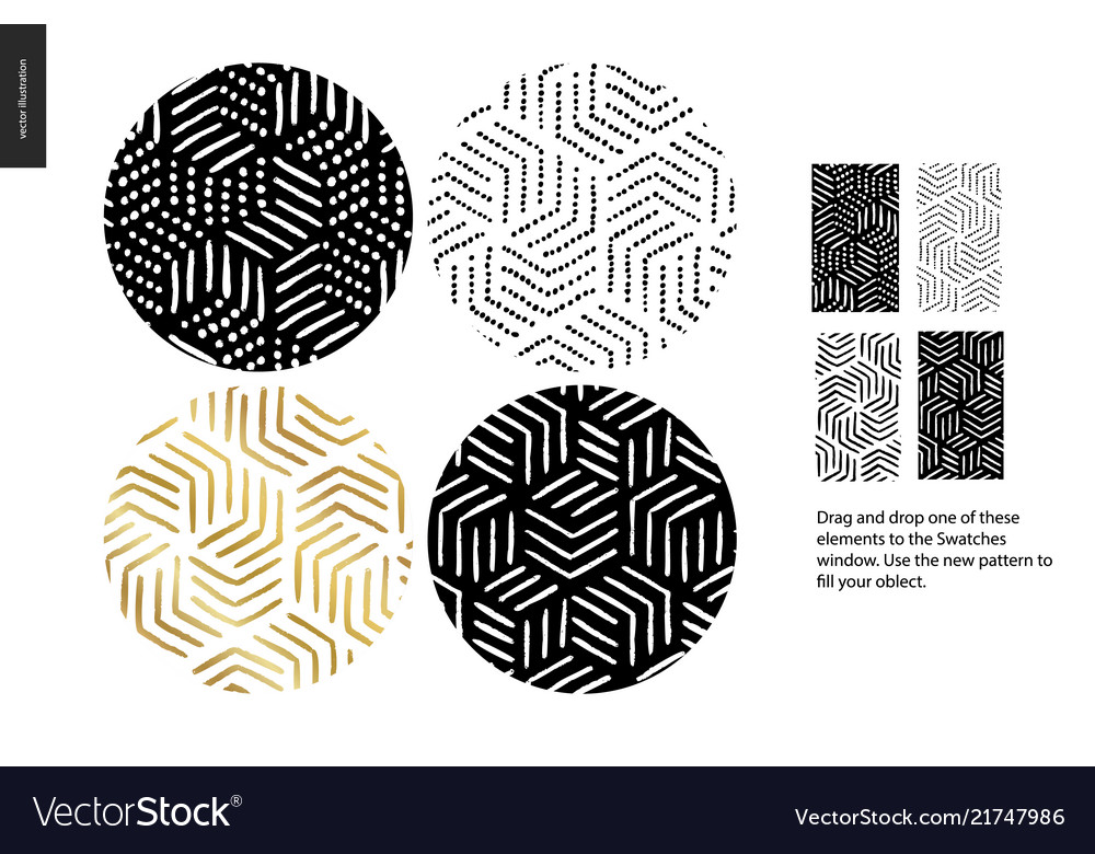 Hand drawn patterns - rounded vector image Hand drawn patterns - rounded