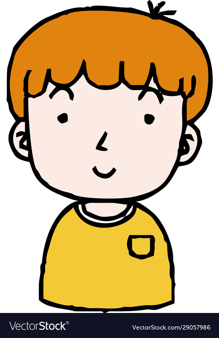 Hand painted cute smiling people icon