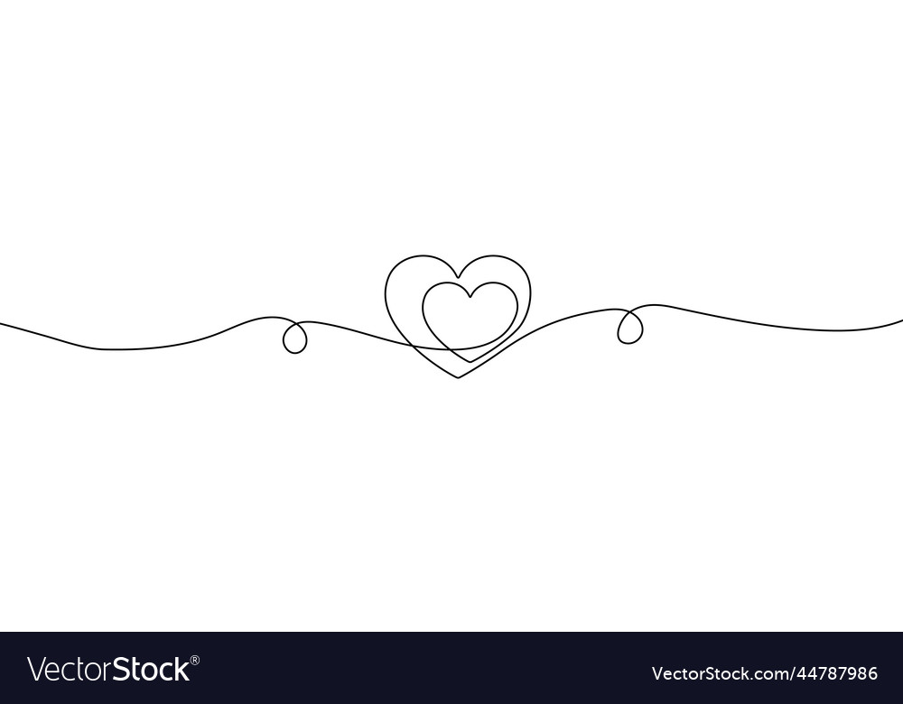 Heart shape in continuous line drawing style Vector Image Heart shape in continuous line drawing style