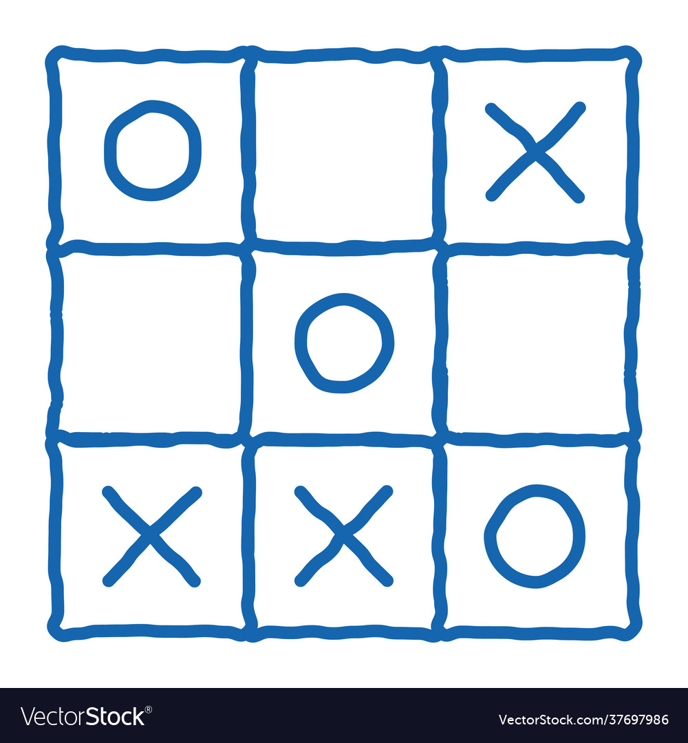 Tic tac toe. Noughts and crosses board game icon isolated. Vector