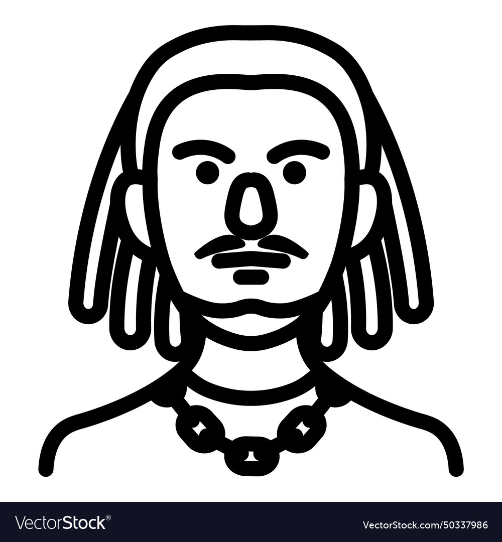 Man with dreadlocks user avatar flat icon Vector Image Man with dreadlocks user avatar flat icon