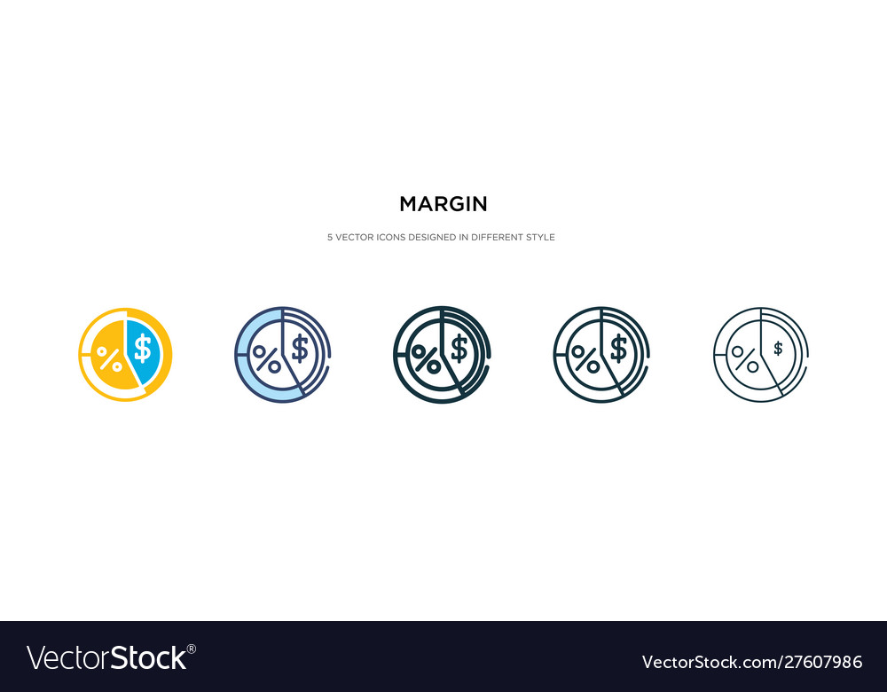 Margin icon in different style two colored