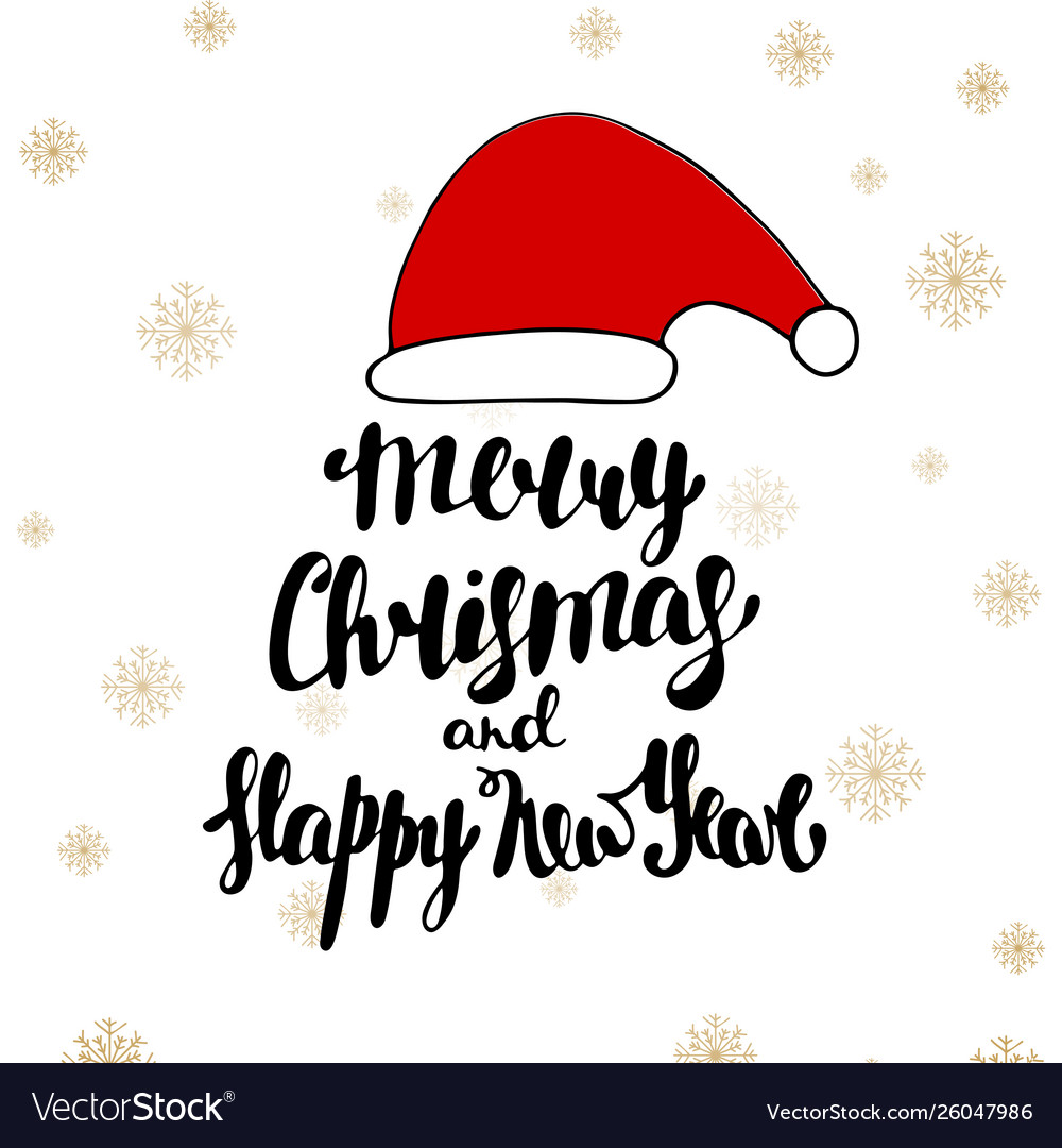 Merry christmas and happy new year with santa Vector Image