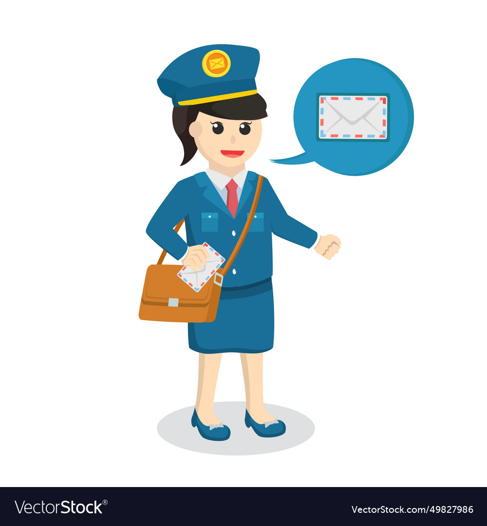 Postman with mail notification callout design Vector Image Postman with mail notification callout design