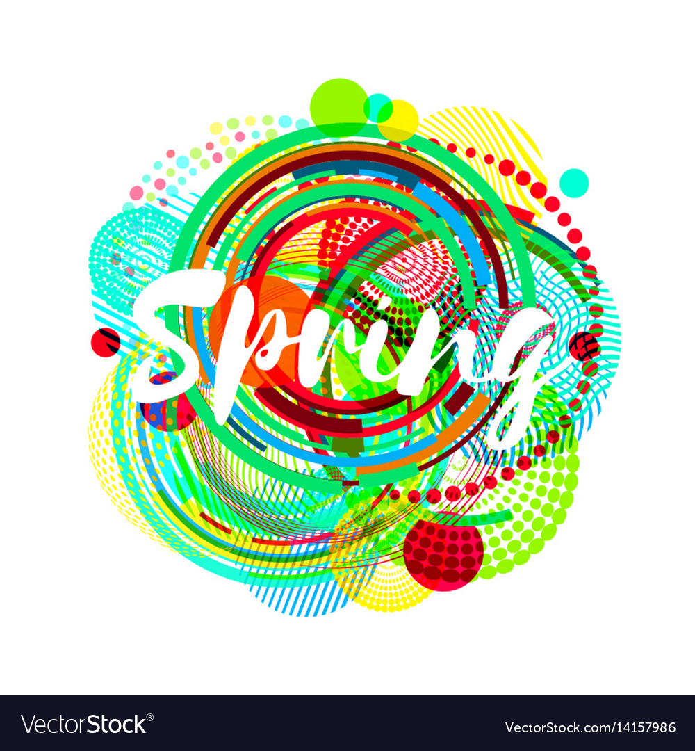 Round spring banner template abstract