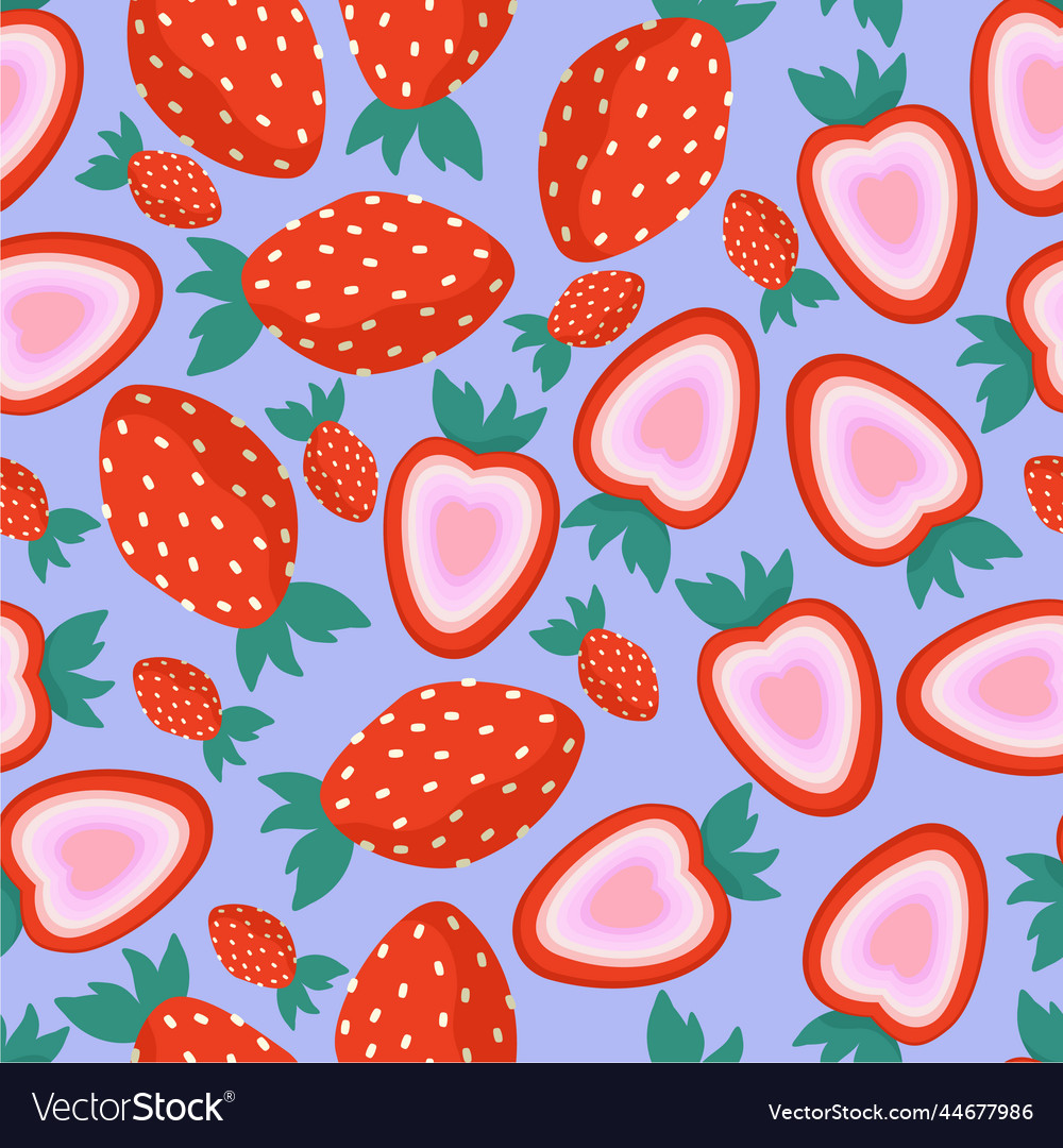 Seamless pattern with strawberries