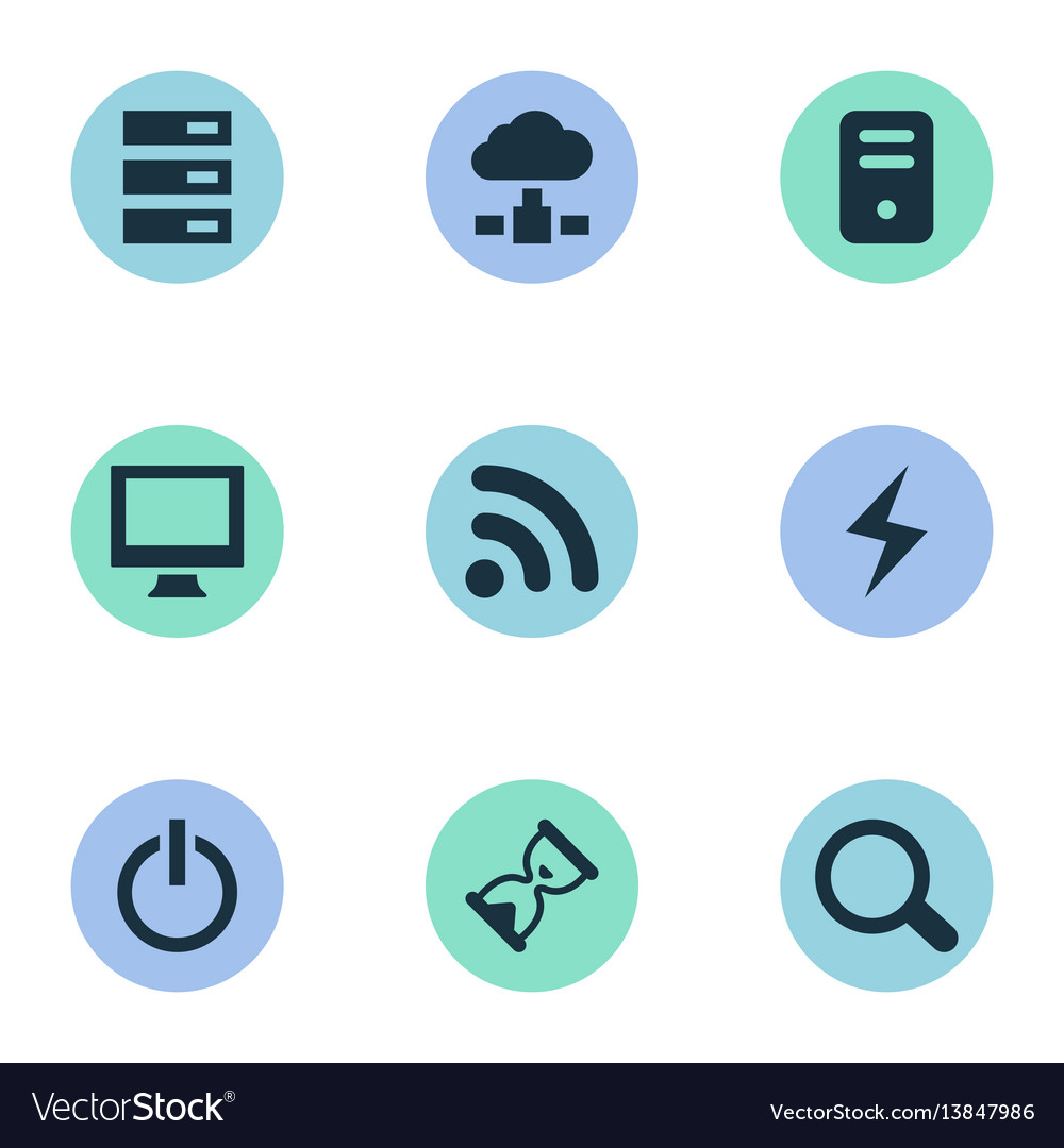 Set of simple laptop icons