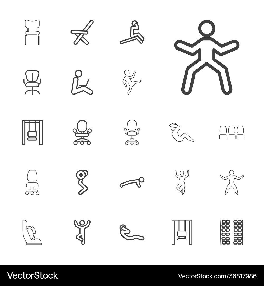 Sit icons Royalty Free Vector Image - VectorStock