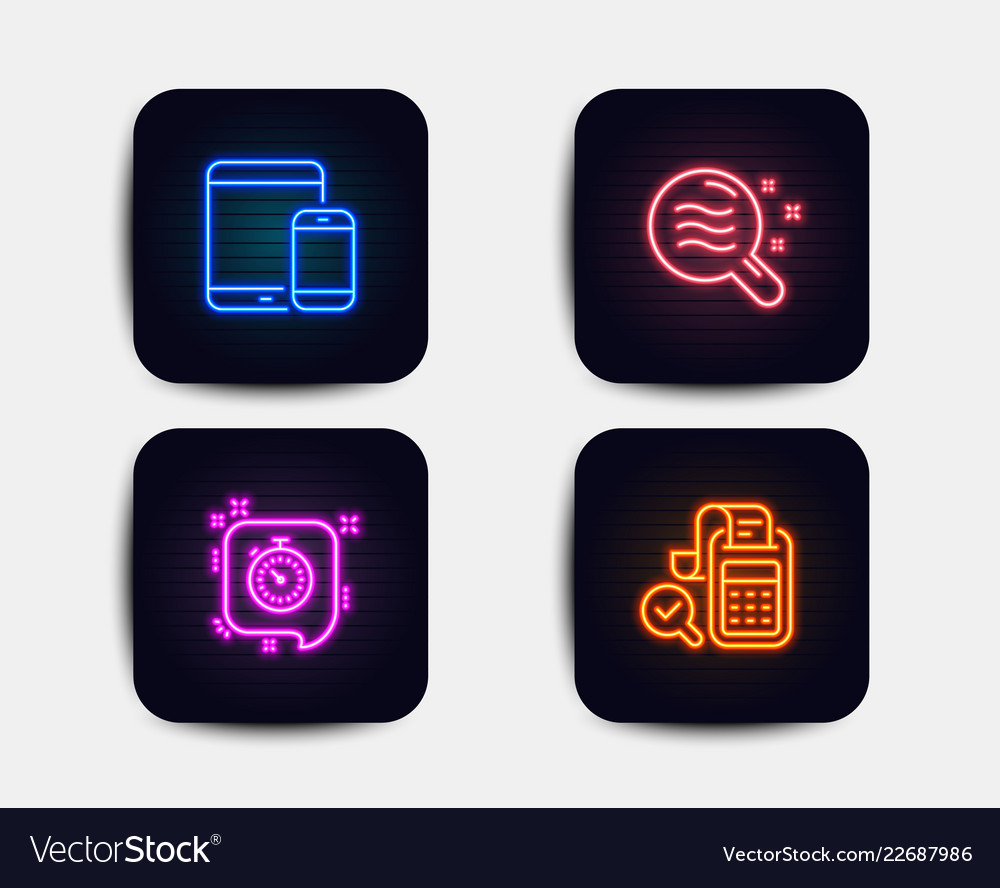 Skin condition mobile devices and timer icons vector image Skin condition mobile devices and timer icons
