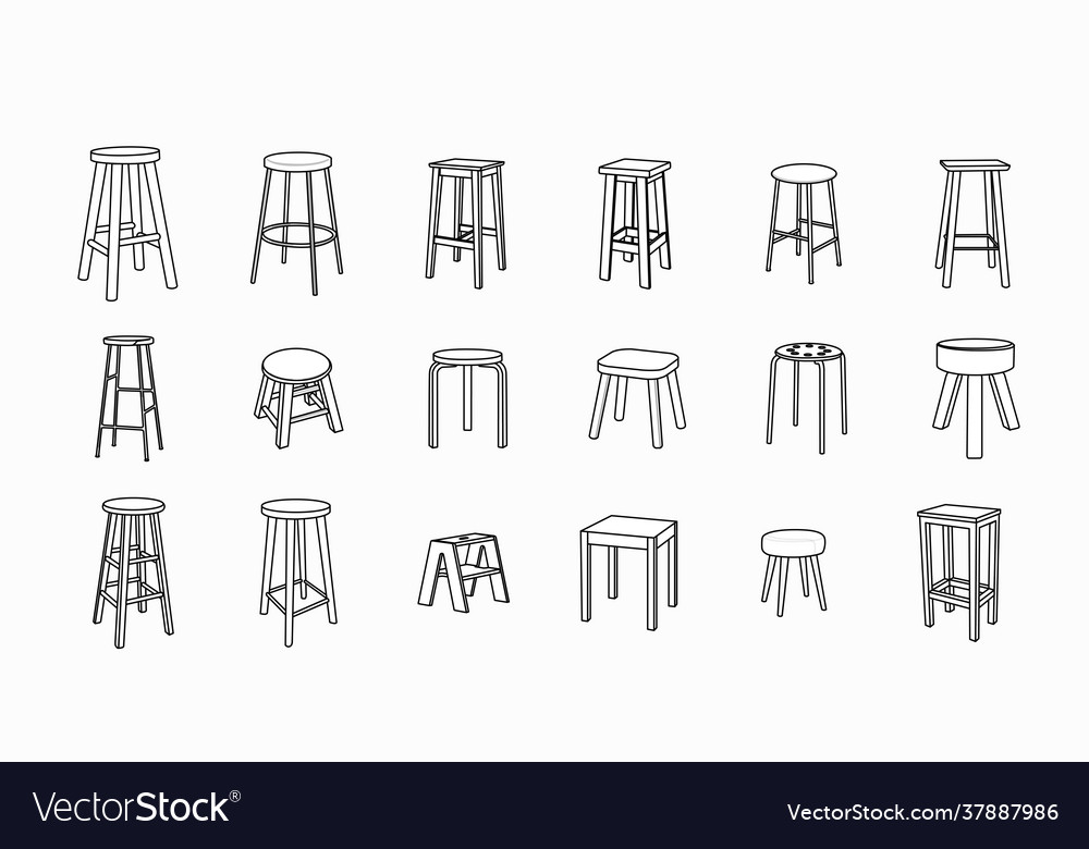 Stools set vector image Stools set