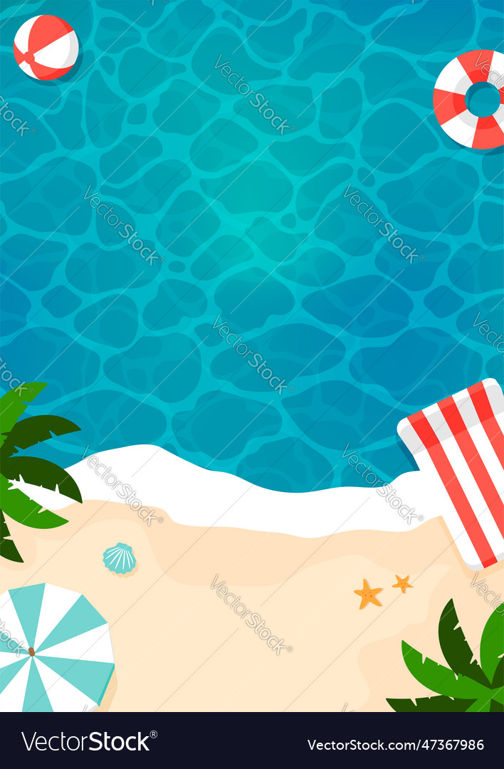 Summer beach banner overlooking view Royalty Free Vector