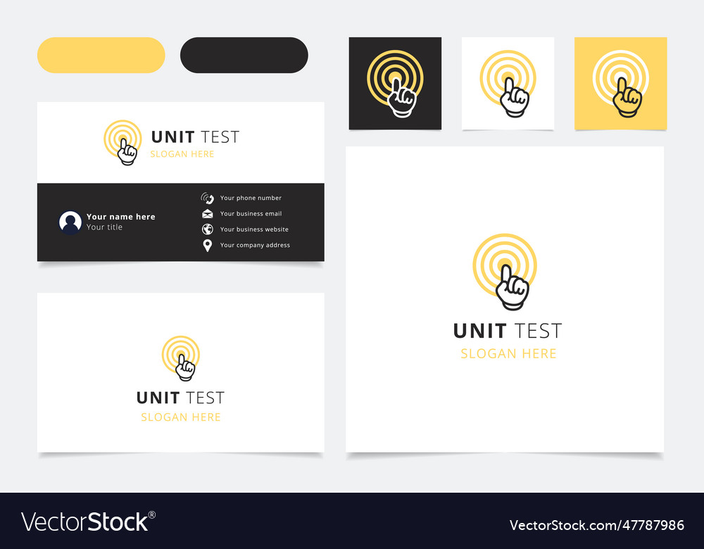 Unit test logo design with editable slogan vector image Unit test logo design with editable slogan