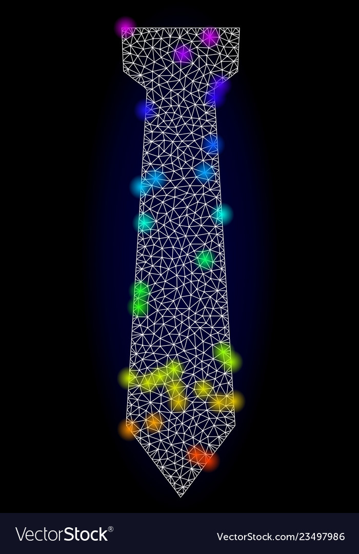 Wire frame mesh tie with spectrum colored Vector Image Wire frame mesh tie with spectrum colored