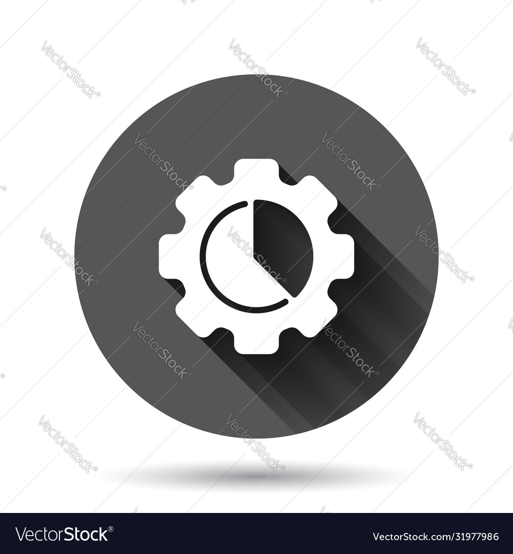 Workflow chart icon in flat style gear vector image Workflow chart icon in flat style gear
