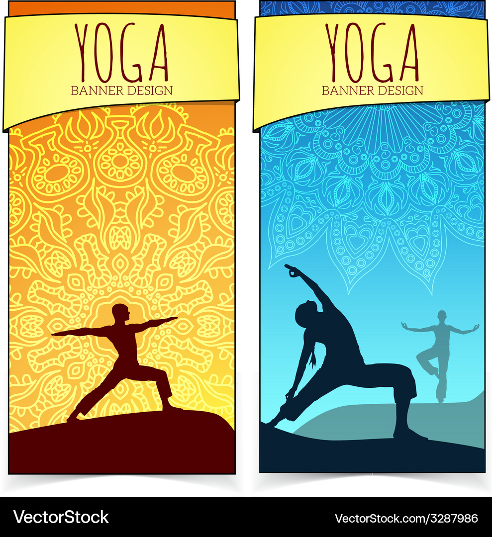 Yoga Banner Collection Royalty Free Vector Image