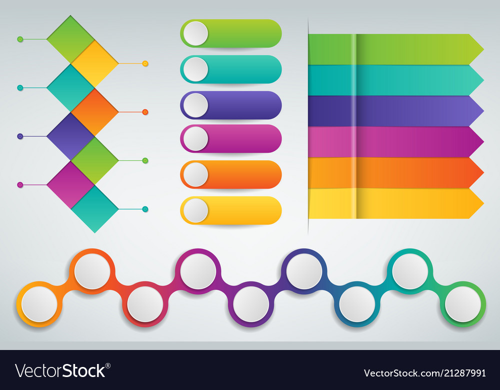 3d infographics templates set
