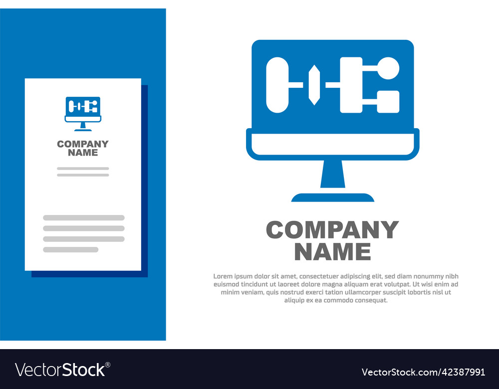 Blue algorithm icon isolated on white background vector image Blue algorithm icon isolated on white background