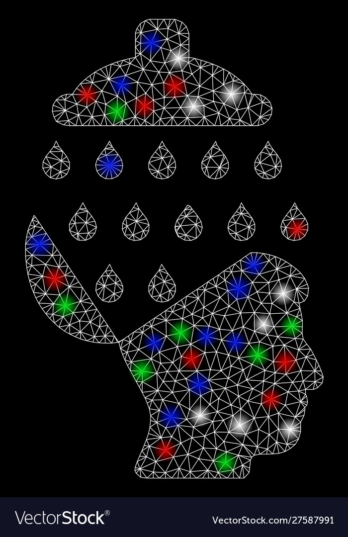 Bright mesh network open brain shower with flare