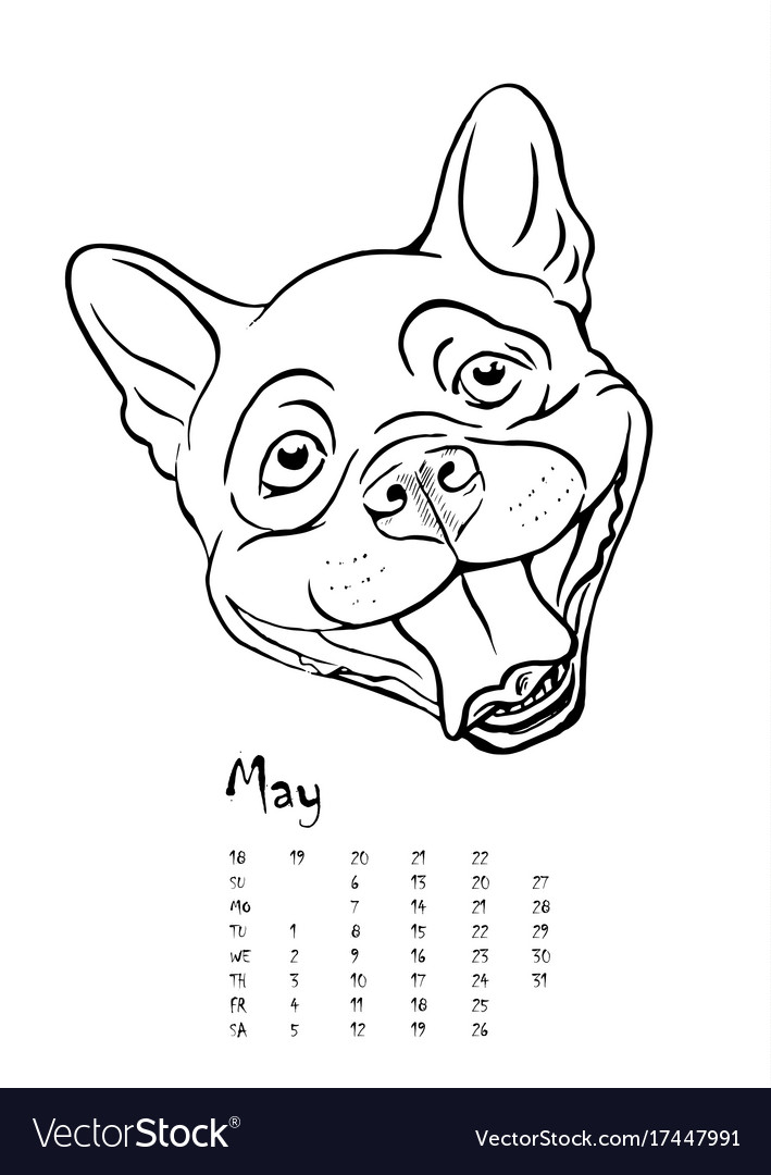 Calendar for 2018 with portraits of dogs