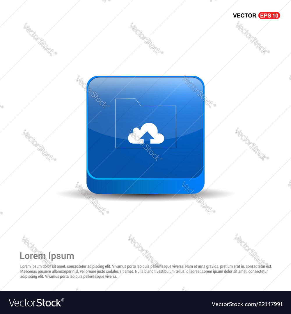 Computer folder icon - 3d blue button Vector Image Computer folder icon - 3d blue button