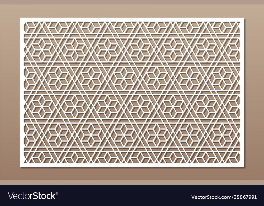 Decorative card for cutting triangular linear Vector Image Decorative card for cutting triangular linear
