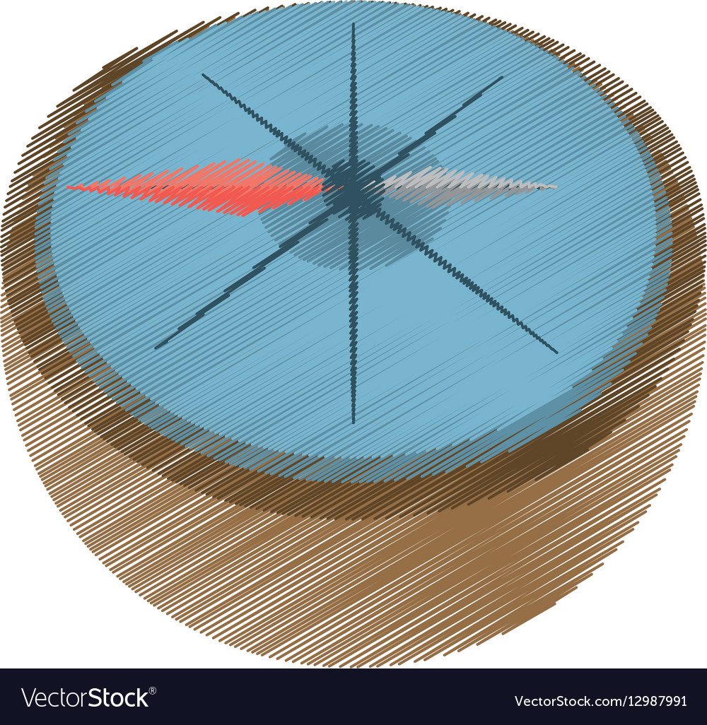 Drawing compass marine localization tool Vector Image