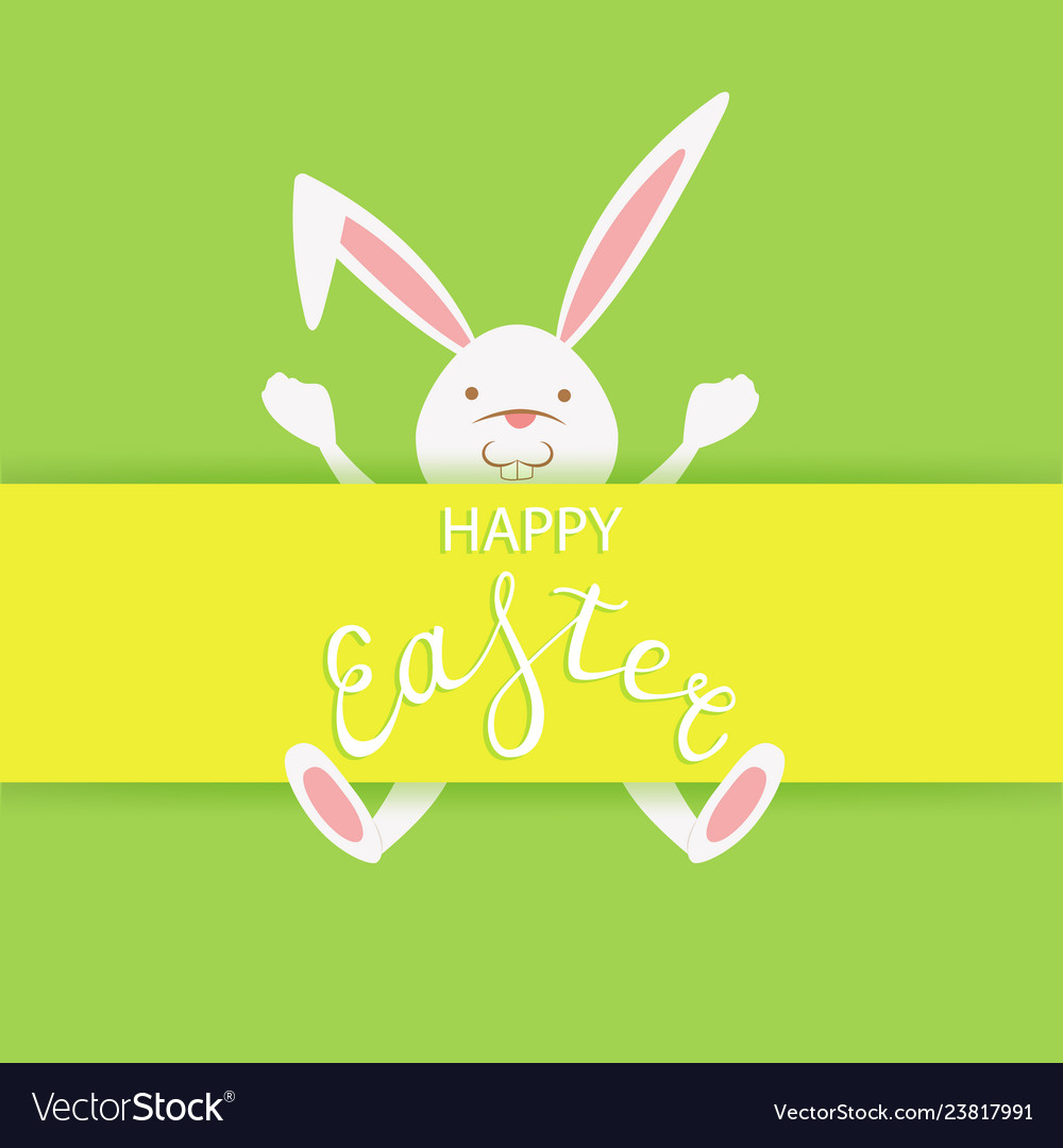 Easter greeting card with text happy Royalty Free Vector
