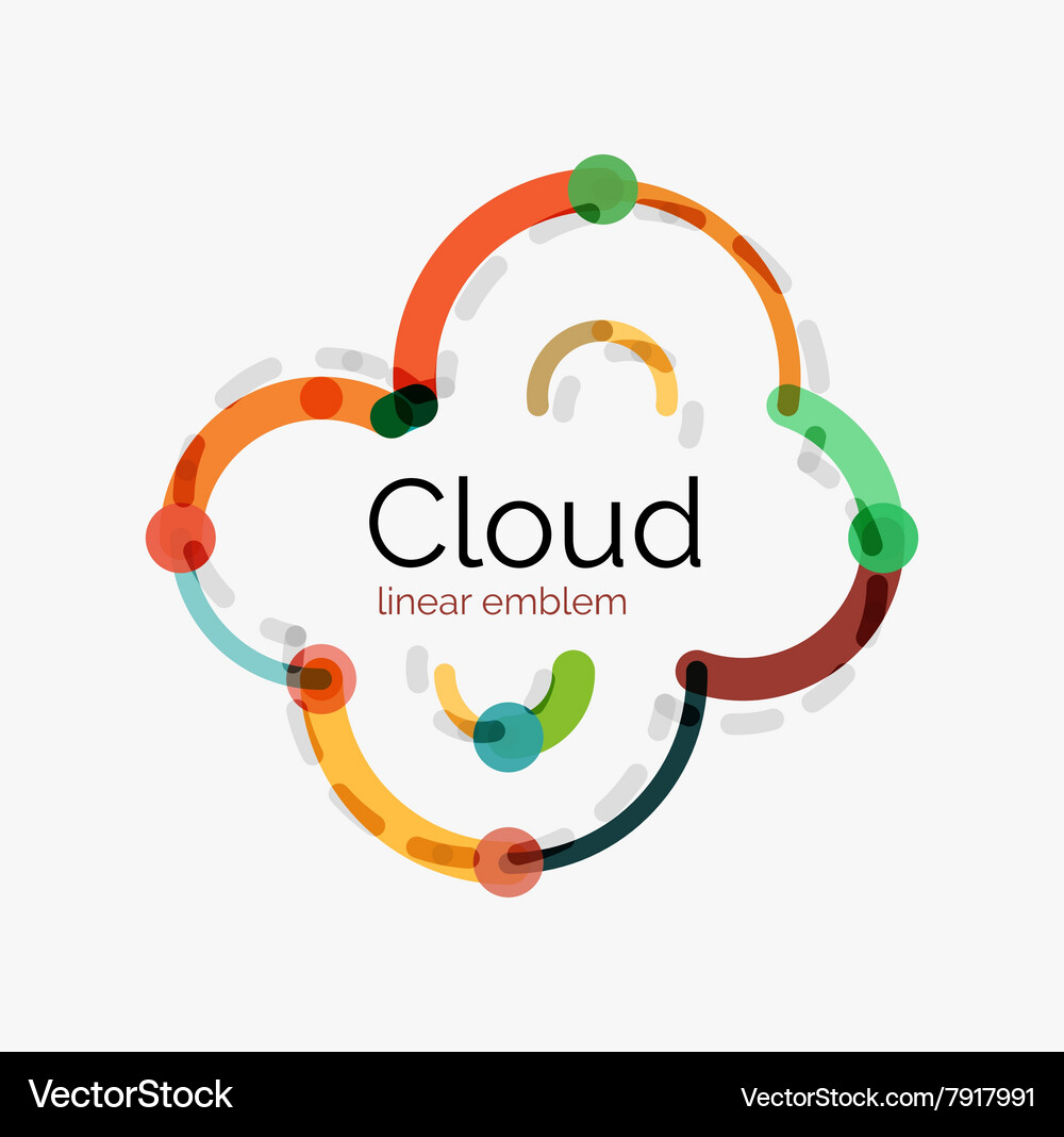 Flat design cloud icon background Royalty Free Vector Image