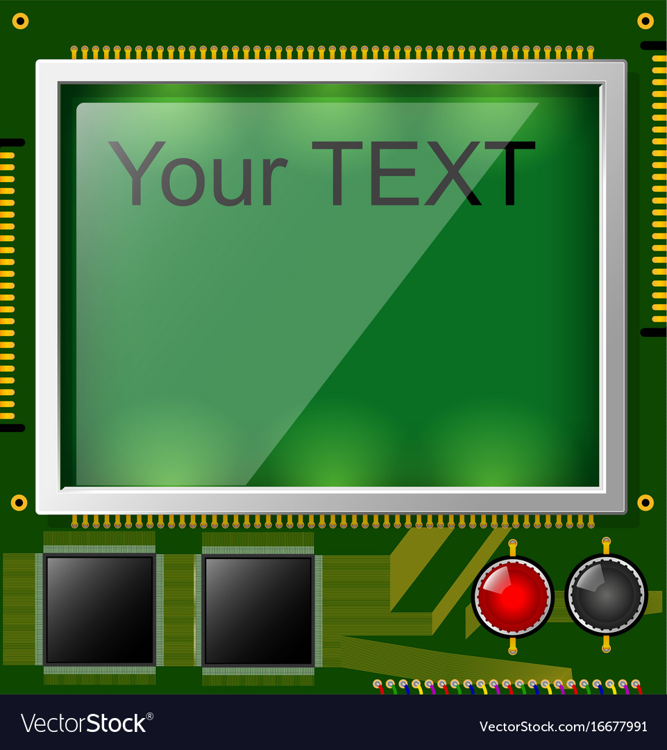 Green LCD Display with Circuit Board
