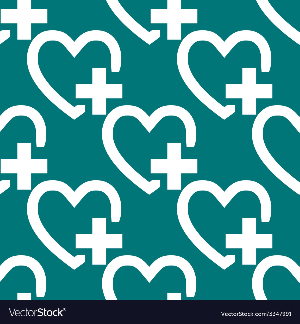 Heart web icon flat design seamless pattern