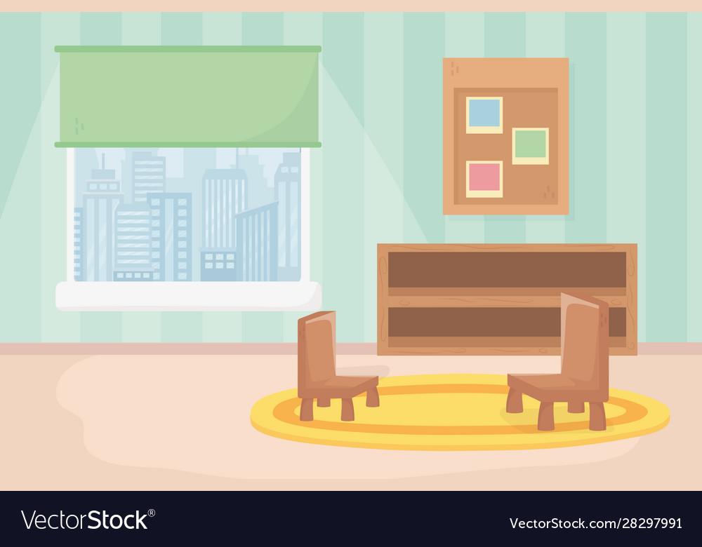 Kids Zone Playroom Chairs Carpet Board Shelf And Vector Image