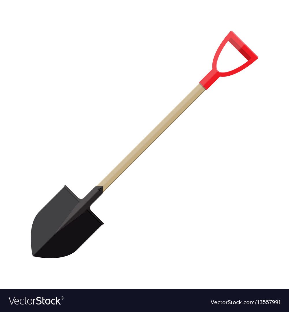 Metal shovel with plastic handle Royalty Free Vector Image