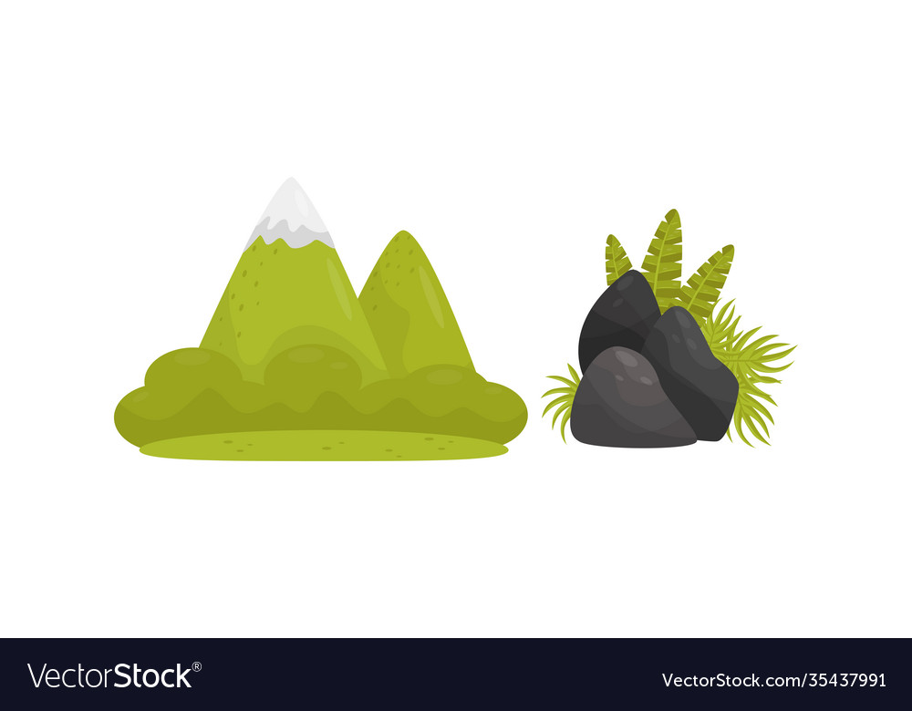 Mountain and stones as tropical jungle landscape