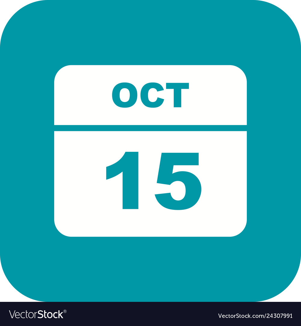 October 15th date on a single day calendar Vector Image