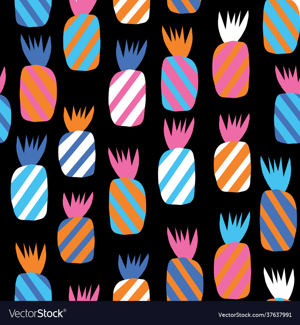 Pineapples abstract seamless pattern vector image Pineapples abstract seamless pattern