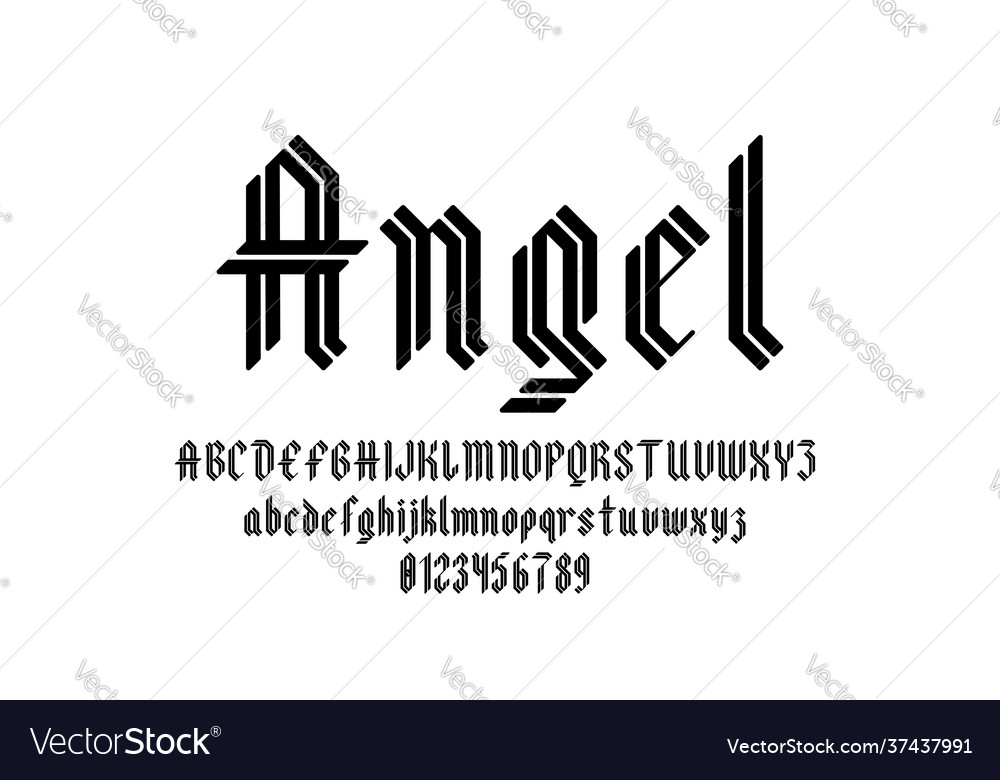 Set alphabets font letters and numbers vector image Set alphabets font letters and numbers