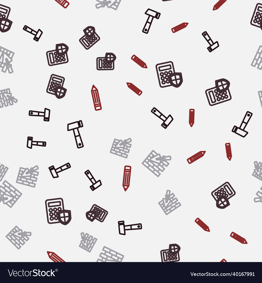 Set line hammer security keypad access panel Vector Image Set line hammer security keypad access panel