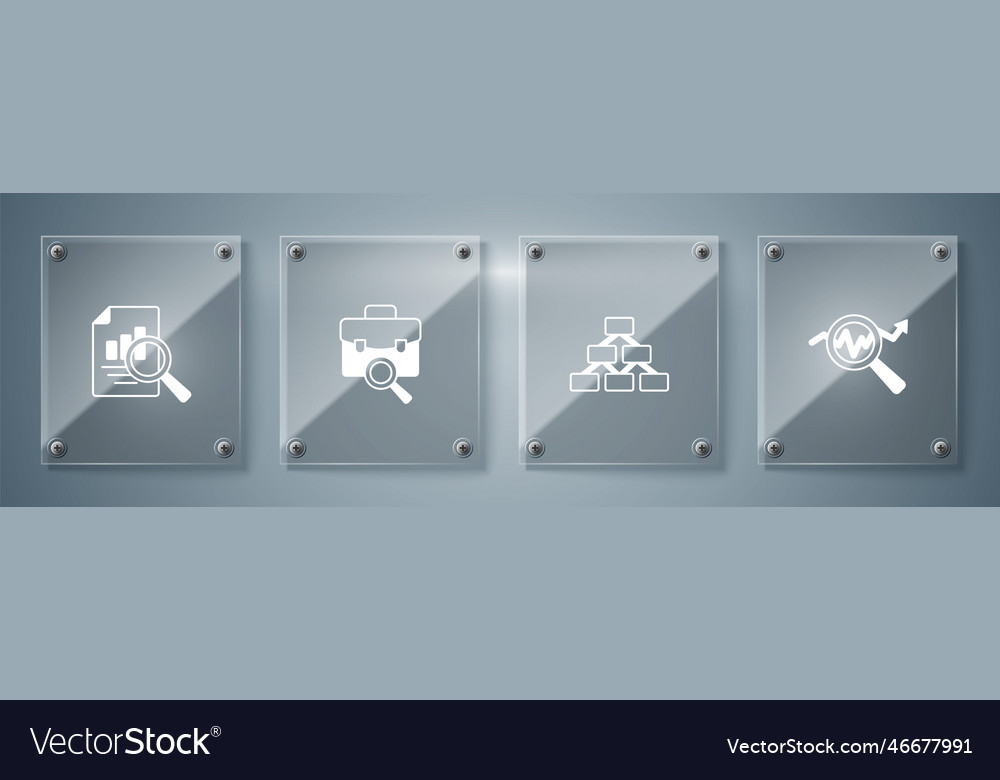 Set search data analysis hierarchy organogram vector image Set search data analysis hierarchy organogram