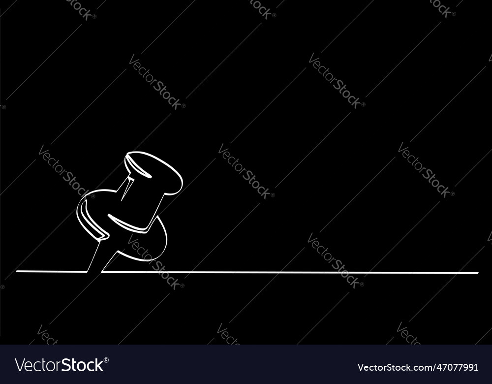 Simple sketch push pin single one line art