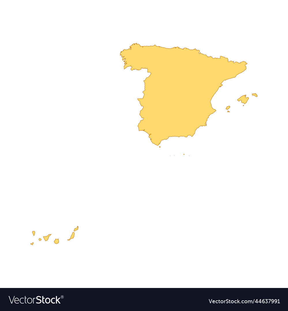 Spain map color line element border vector image Spain map color line element border