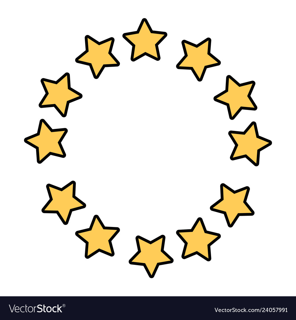 Stars round emblem frame Royalty Free Vector Image