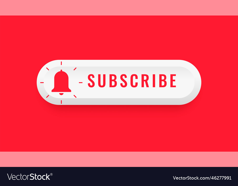 Subscription bell icon to add more follower Vector Image