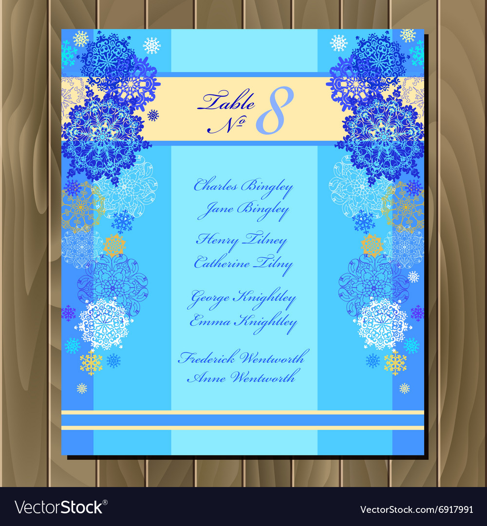 Table guest list background with winter