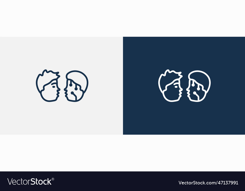 Turing test icon outline from vector image Turing test icon outline from